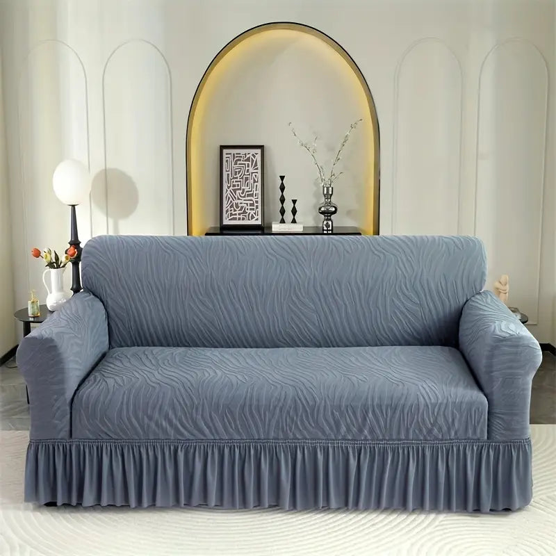 Velvet Stuff Zebra Style Sofa Cover - Gray