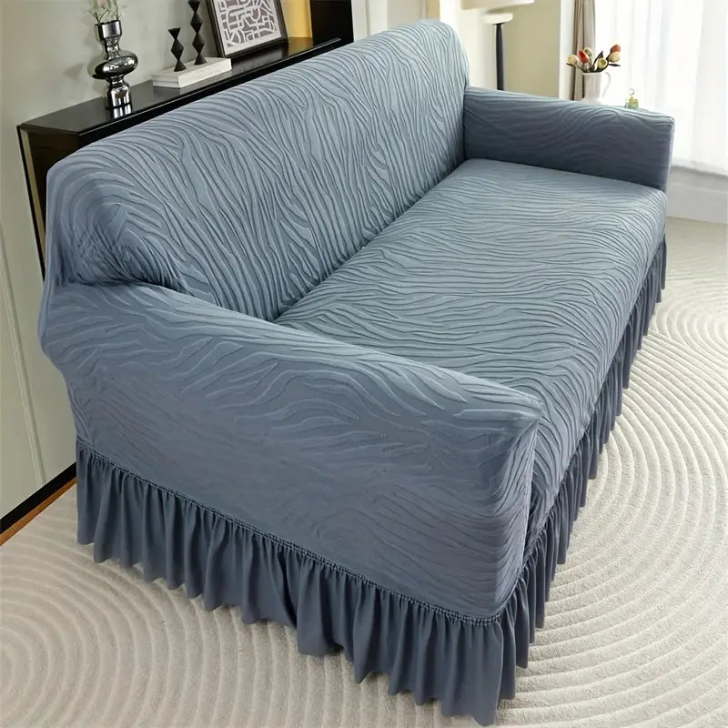 Velvet Stuff Zebra Style Sofa Cover - Gray