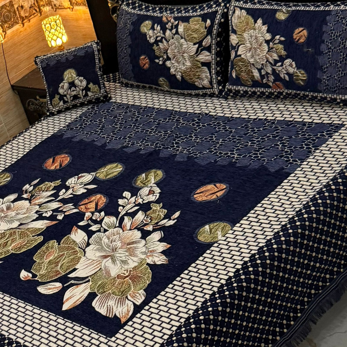 4Pc Velvet Jaquard Bedsheet VJD 039