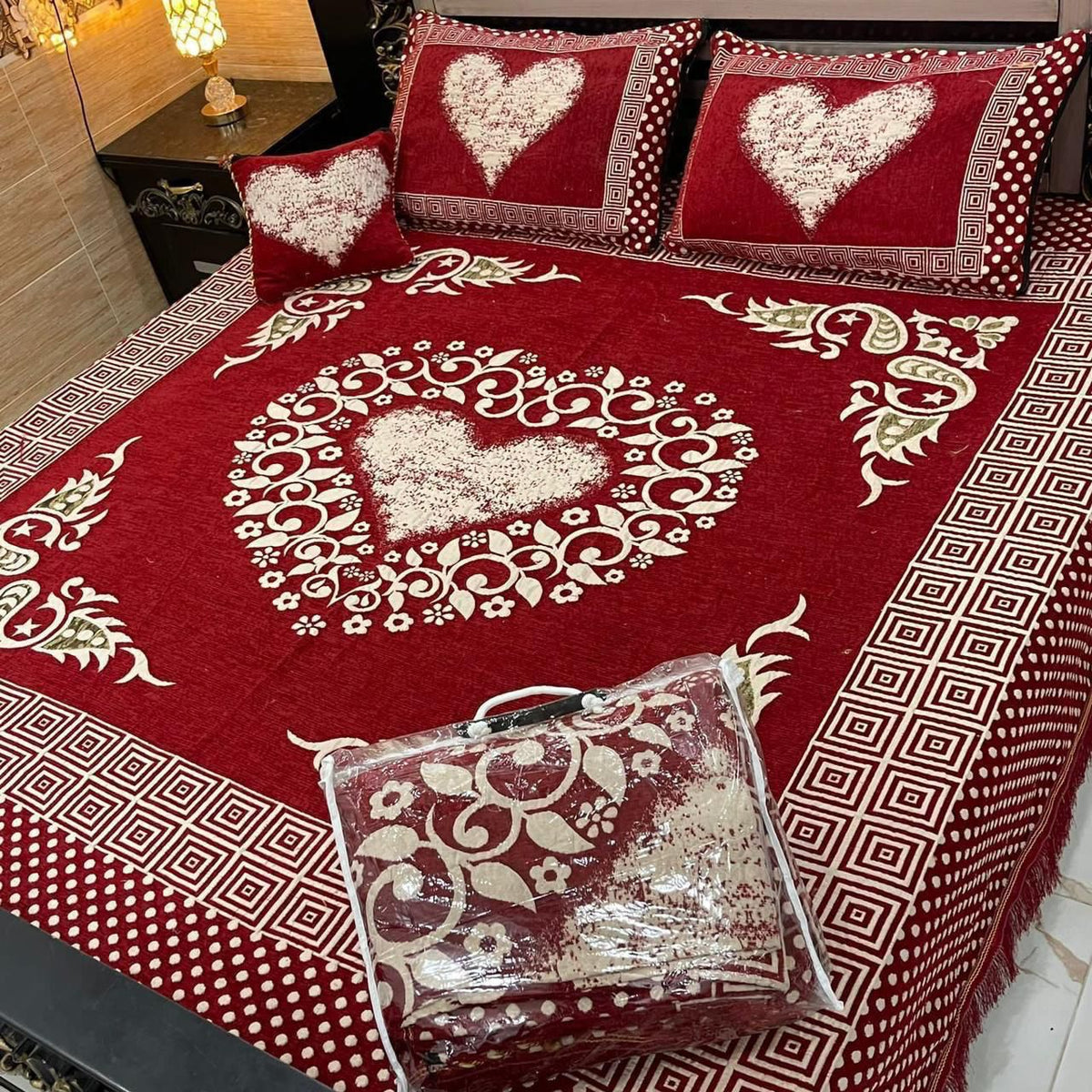4Pc Velvet Jaquard Bedsheet VJD 067