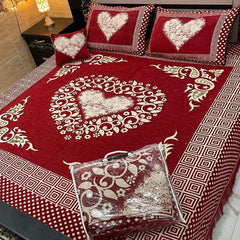 4Pc Velvet Jaquard Bedsheet VJD 067