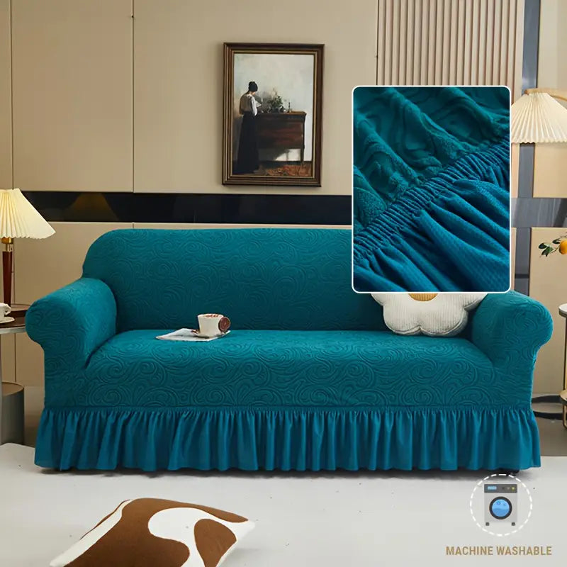 Premium Velvet Zebra Style Premium Sofa Cover -Zinc